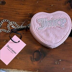 Juicy Couture Pink Heart Bag with Silver Chain